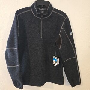 NWT Kuhl Sweater Mens S Navy Blue 1/4‎ Zip Thor Thermokore Wool Pullover Hiking